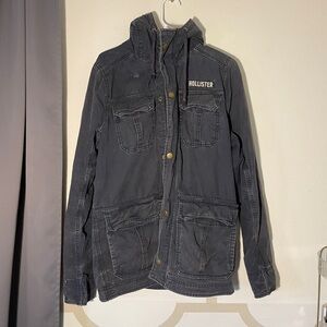 Hollister Men's Gray Military Jacket - Size M